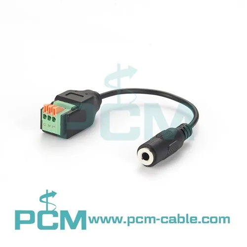 TRS-hunklemmekabel med trykknapp