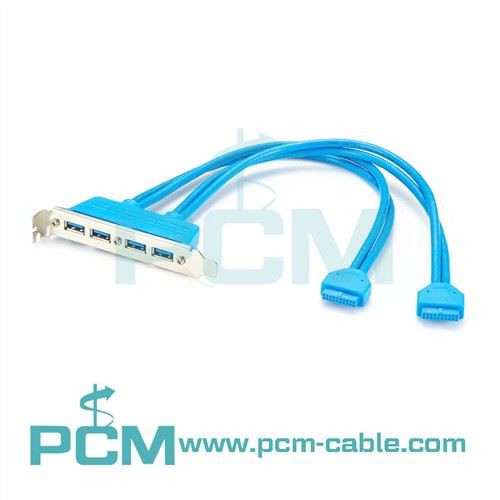 20 pin til 4 porter USB 3.0-panelmonteringskabel