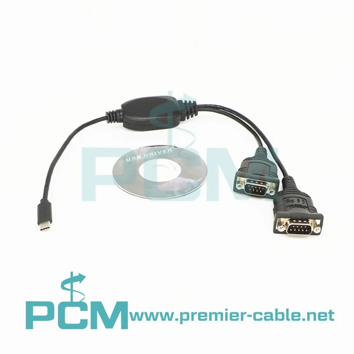 2-porter USB Type-C til seriell adapter