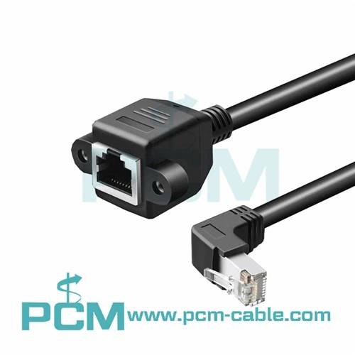 Vinklet RJ45 Ethernet forlengelseskabelpanelfeste