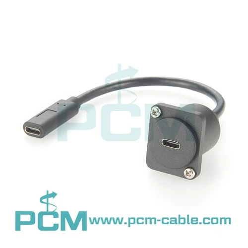 USB C D-Type og XLR-panelmonteringskontakt