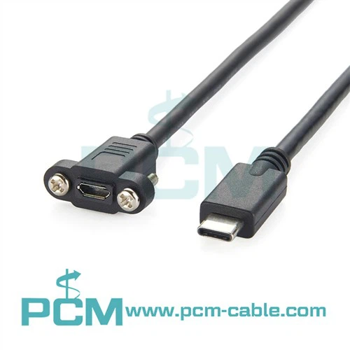 Mikro-USB-panelmontering til USB 3.1 Type-c-kabel
