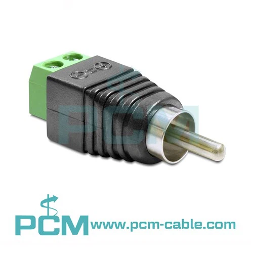 RCA hunn mann til AV 2-skrue terminal blokk