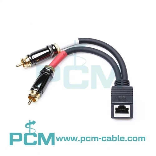RJ45 hunn til dobbel RCA hann adapterkabel for AXIA