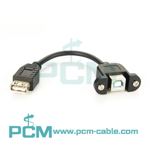 USB 2.0 Type-B hunn-panelmontering til USB 2.0 Type-A-kabel