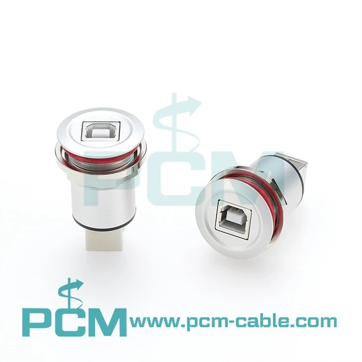 USB 2.0 B-B Panel Mount Coupler Compatible with Schlegel Har-Port