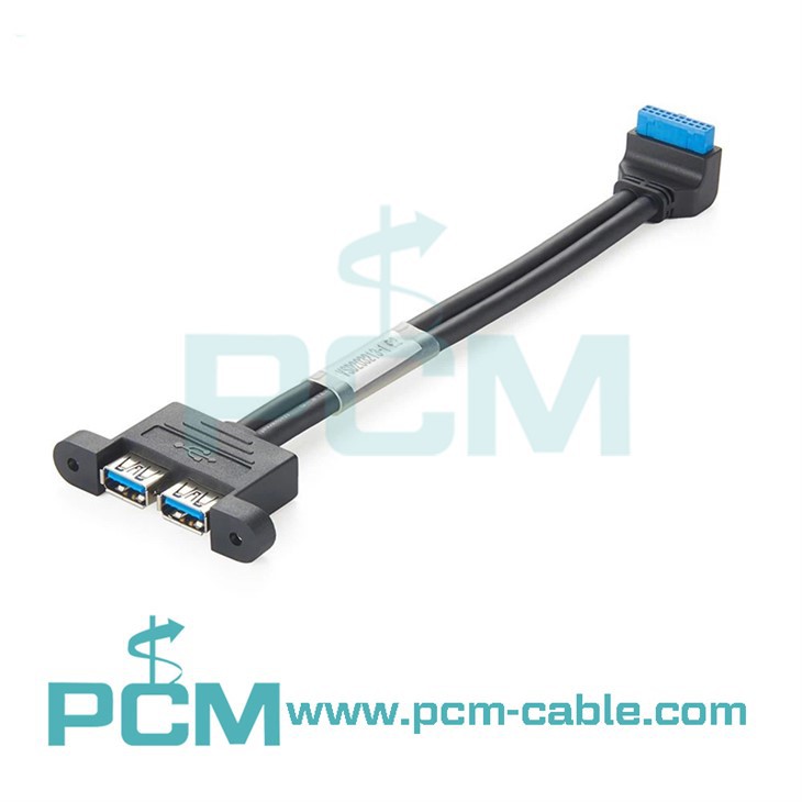USB 3.0 20 Pin hovedkort til dobbeltpanelfeste