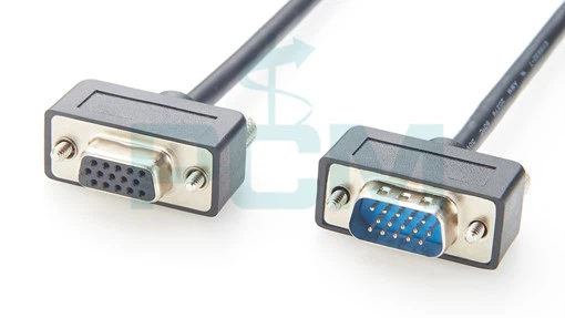 Ultra Slim VGA SVGA Cable Low-Profile HD15 Female-to-Male with Swappable Mount Screws Ultra Slim VGA SVGA Cable Low-Profile HD15 Female-to-Male with Swappable Mount Screws