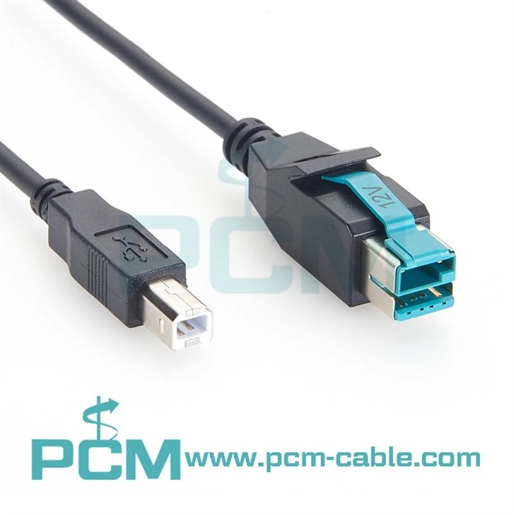 POS PoweredUSB to USB Type-B Cable for Receipt Printers