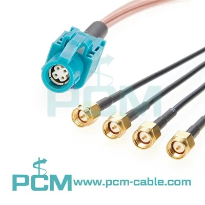 HSD Quad til 4 X SMA Automotive Cable Assembly