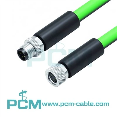 M8 Profinet kabel 4 pins hann til hunn